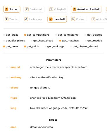 XML / JSON Sports Data Feeds and APIs for .
